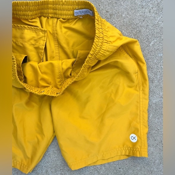 Men's Outerknown Shorts Yellow Swim Trunks NO SIZE Pockets Surf Beach Outdoor - Picture 2 of 15